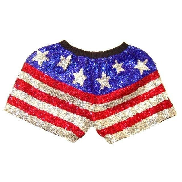 Sequin Short USA Stars and Stripes Image 1