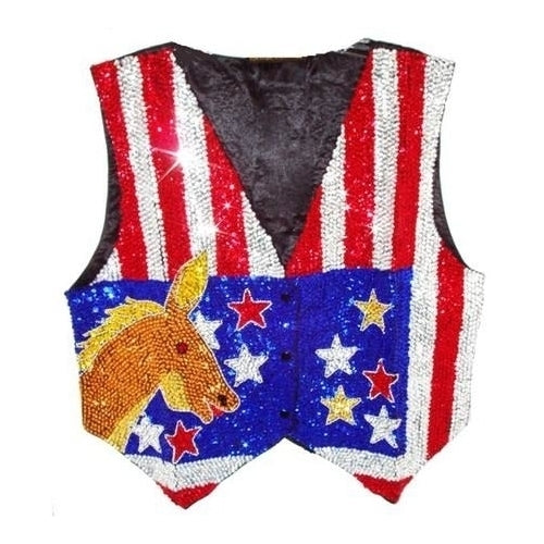 Sequin Vest Democratic Adult Unisex One Size Only (M) Image 1