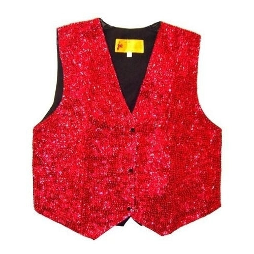 Sequin Vest RED Adults-Unisex Image 1