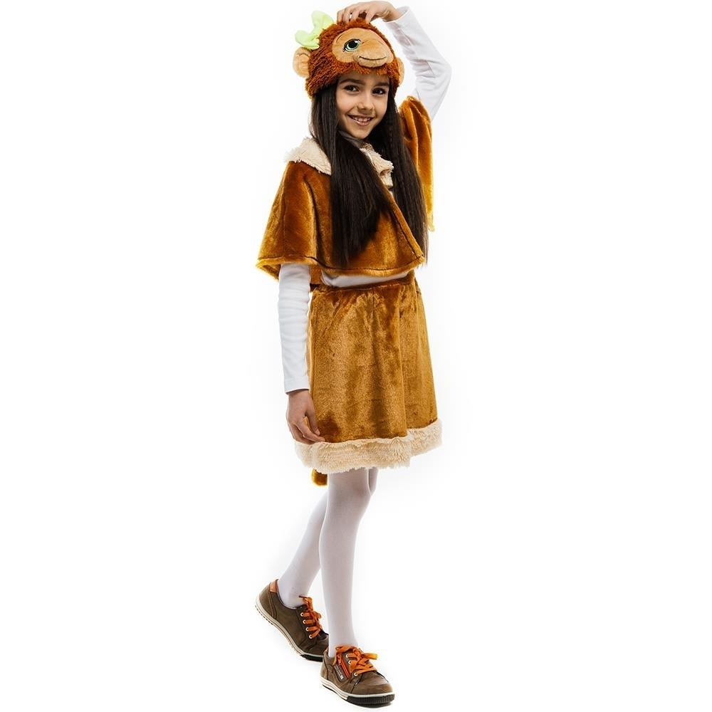Monkey Jungle Animal Girls Size XS 2/4 Plush Costume Tail Cape Headpiece 5 OReet Image 2