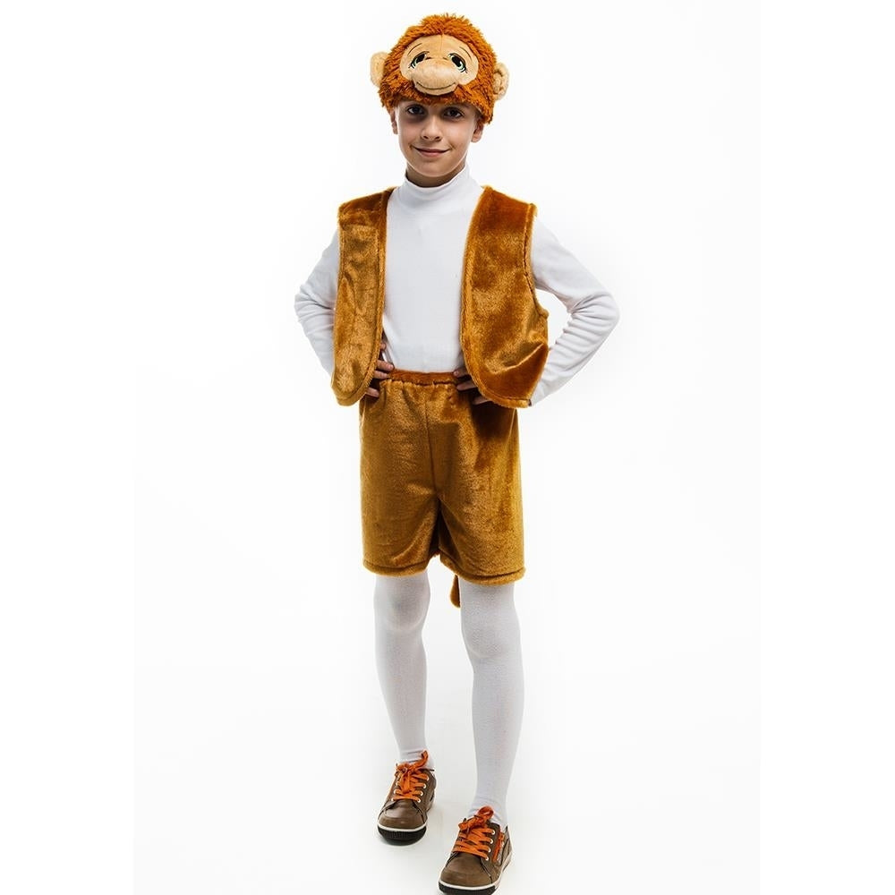 Monkey Jungle Animal size XS 2/4 Boys Costume Plush Headpiece Vest Shorts w/ Tail 5 OReet Image 2