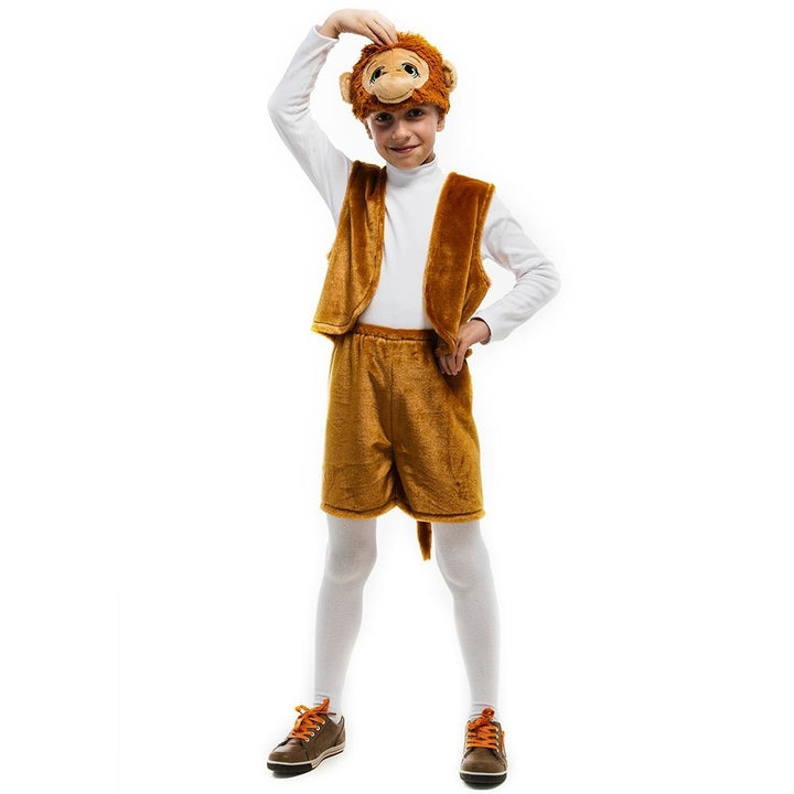 Monkey Jungle Animal size XS 2/4 Boys Costume Plush Headpiece Vest Shorts w/ Tail 5 OReet Image 3