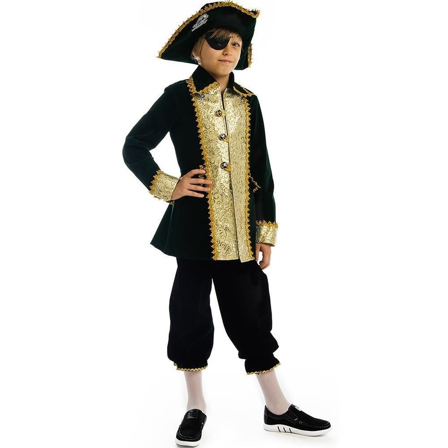 Captain of Pirates Boys size XS 2/4 Costume Carnival Hat Eye Patch Jacket 5 OReet Image 1