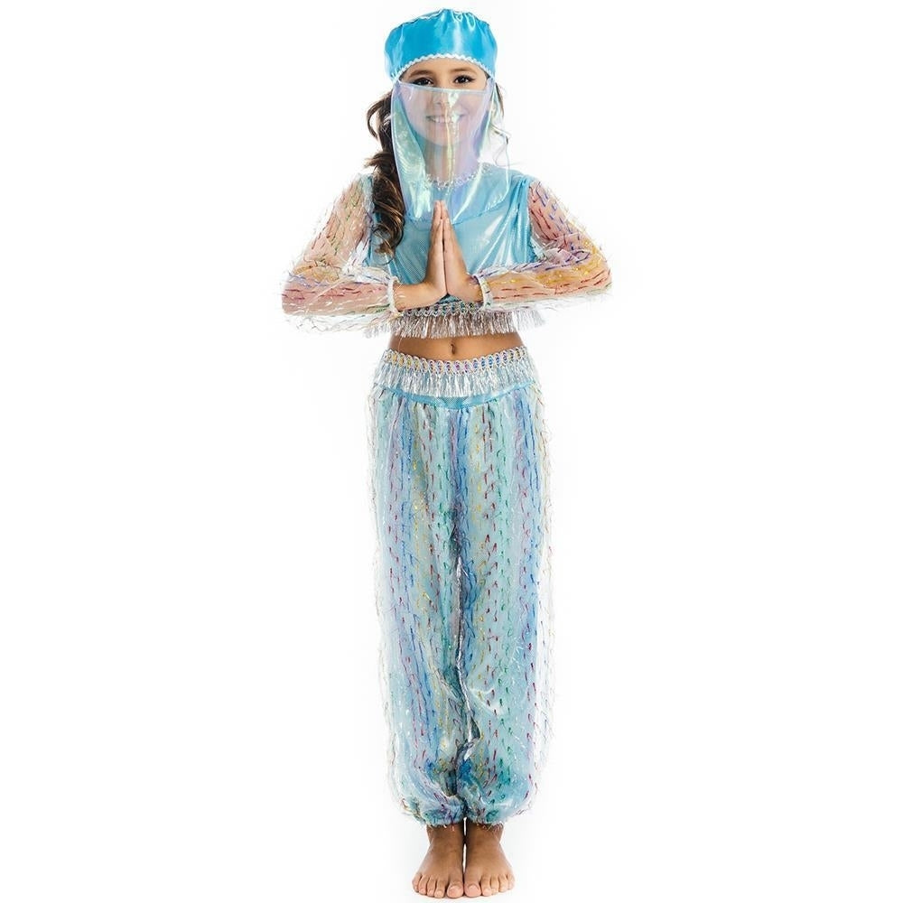 Magical Harem Jasmine Princess size M 6/9 Girls Blue Costume Carnival Dress-Up Play 5 OReet Image 2