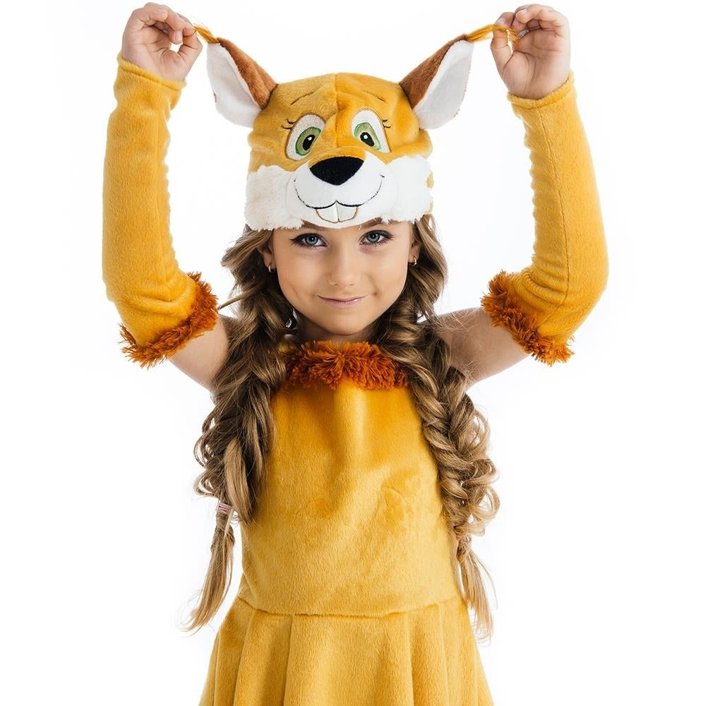 Squirrel Chipmunk Girls size XS 2/4 Plush Costume Tailed Dress Headpiece 5 OReet Image 2