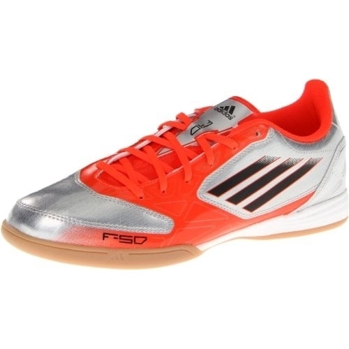 adidas Mens F10 In Indoor Soccer Shoe  SILVER/INFRARED/BLACK Image 2