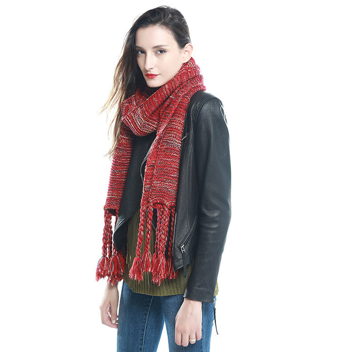 Red Ethnic Wind Thick Woolen Thick Scarf Image 3