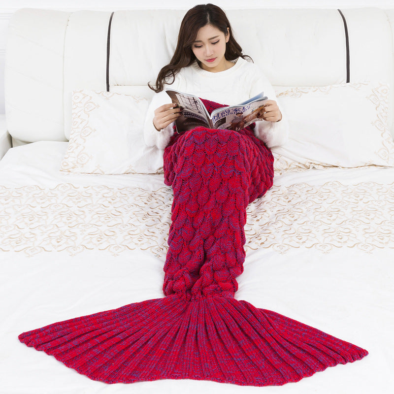 Womens Knitted Mermaid Tail Blanket Color Random Image 2