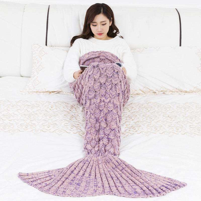 Womens Knitted Mermaid Tail Blanket Color Random Image 3