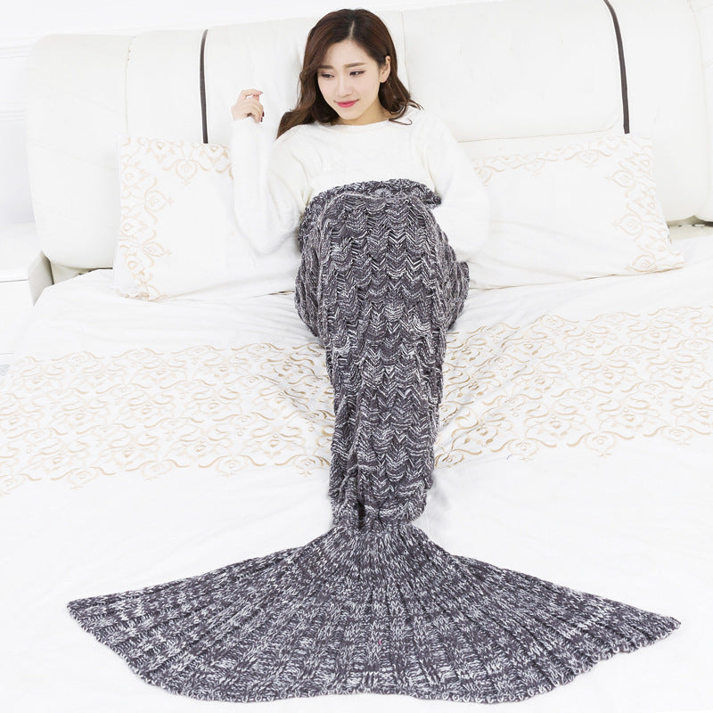 Womens Knitted Mermaid Tail Blanket Color Random Image 4