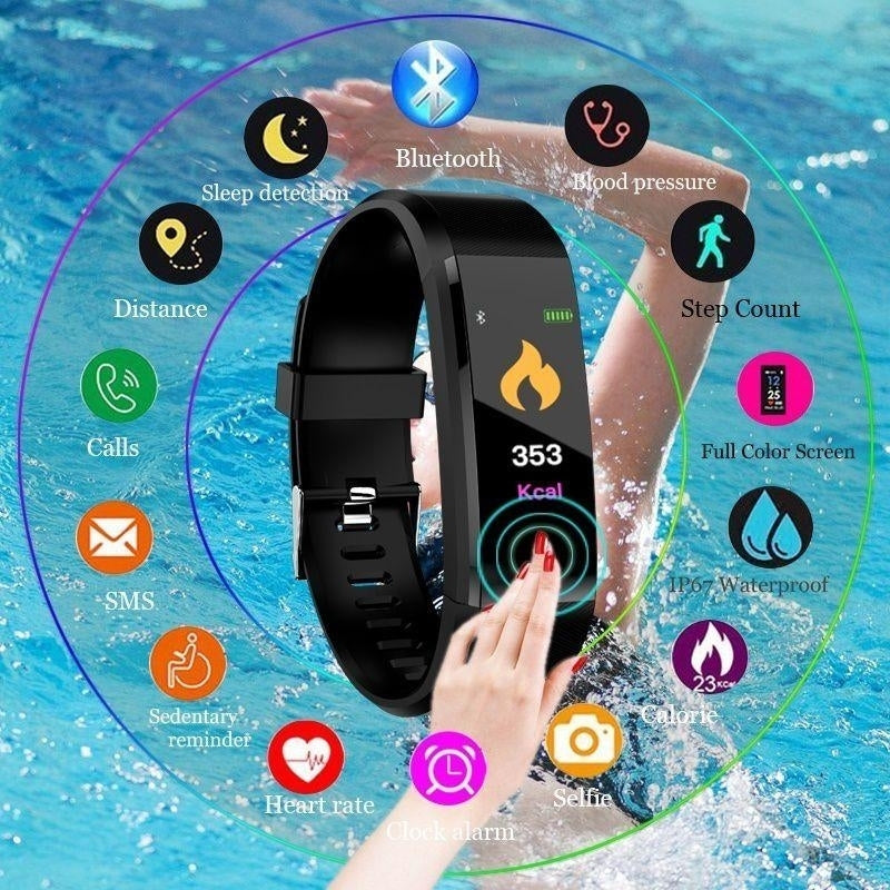 Smart Bracelet Compatible Waterproof Sleep Monitor Fitness Tracker Smart Wristband Pedometer Image 6