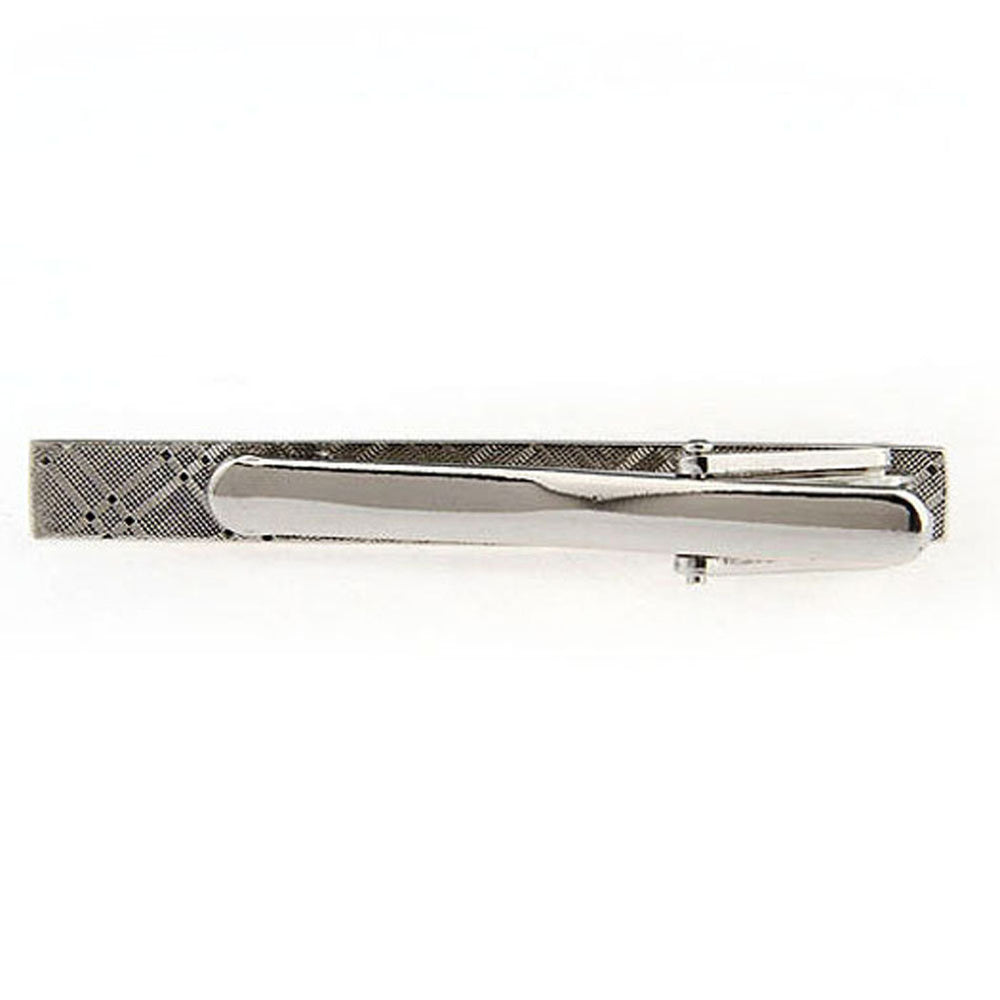 Double Pressed Silver Classic Men Tie Clip Tie Bar Silver Tone Very Cool Comes with Gift Box Image 2