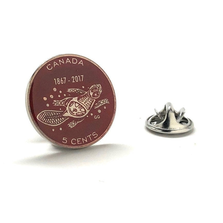 Birth Year Enamel Pin Canada Nickel Lapel Pin Hand Painted Canadian Enamel Coin Pride Lucky 150 Celebration Tie Tack Image 1