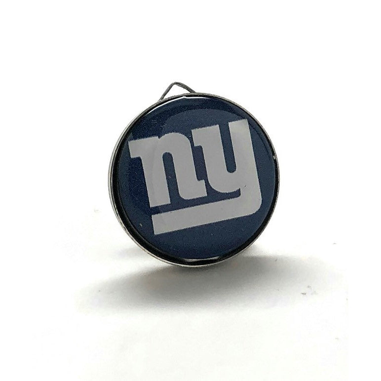 York Giants NFL Football Lapel Pin Silver Tone Enamel Pin Football Team Jewelry Image 2