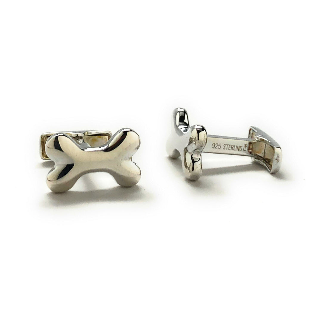 Sterling Silver Bone cufflinks .925 purity dog bone mans best friend Dr. cuff links comes with gift box Image 3