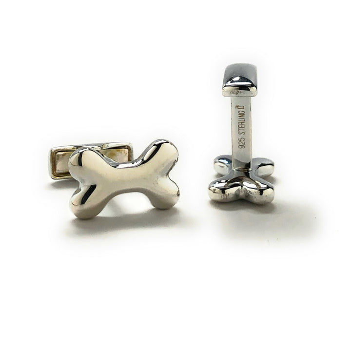 Sterling Silver Bone cufflinks .925 purity dog bone mans best friend Dr. cuff links comes with gift box Image 4
