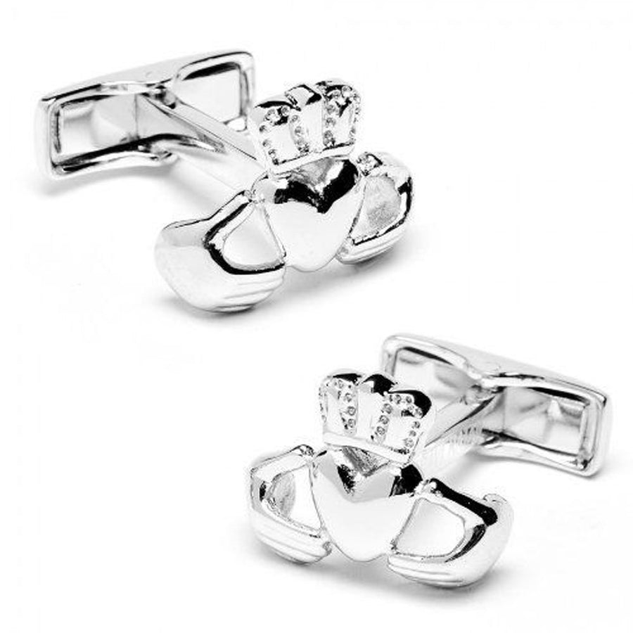 Sterling Silver Irish Claddagh Symbol of Love and Friendship One of a Kind Cufflinks Cuff Links Image 1