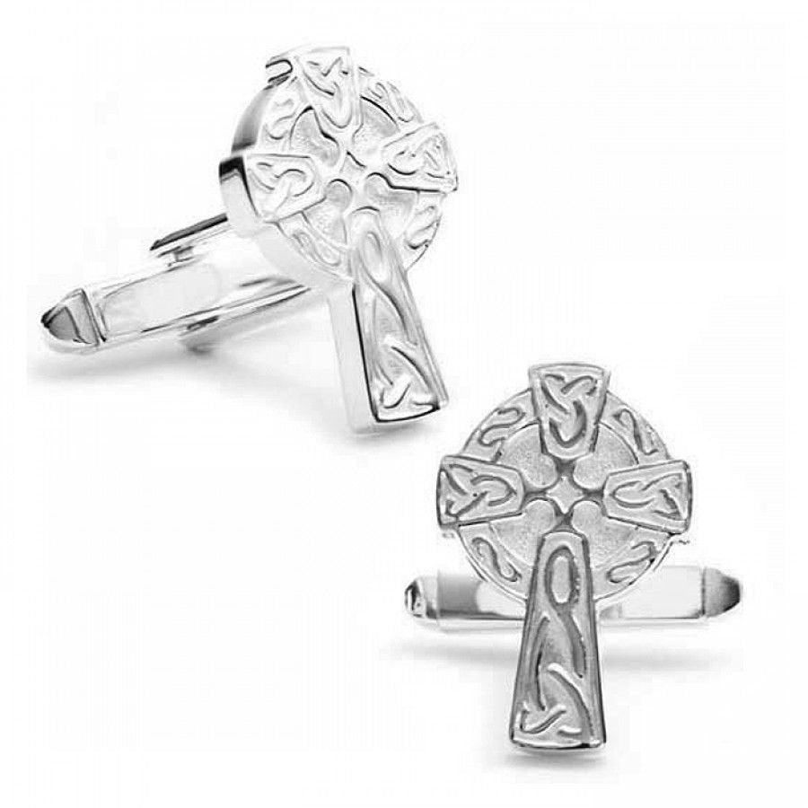 Sterling Silver Cufflinks Middle Ages Carved Celtic Cross One of a Kind Cufflinks Cuff Links Image 1