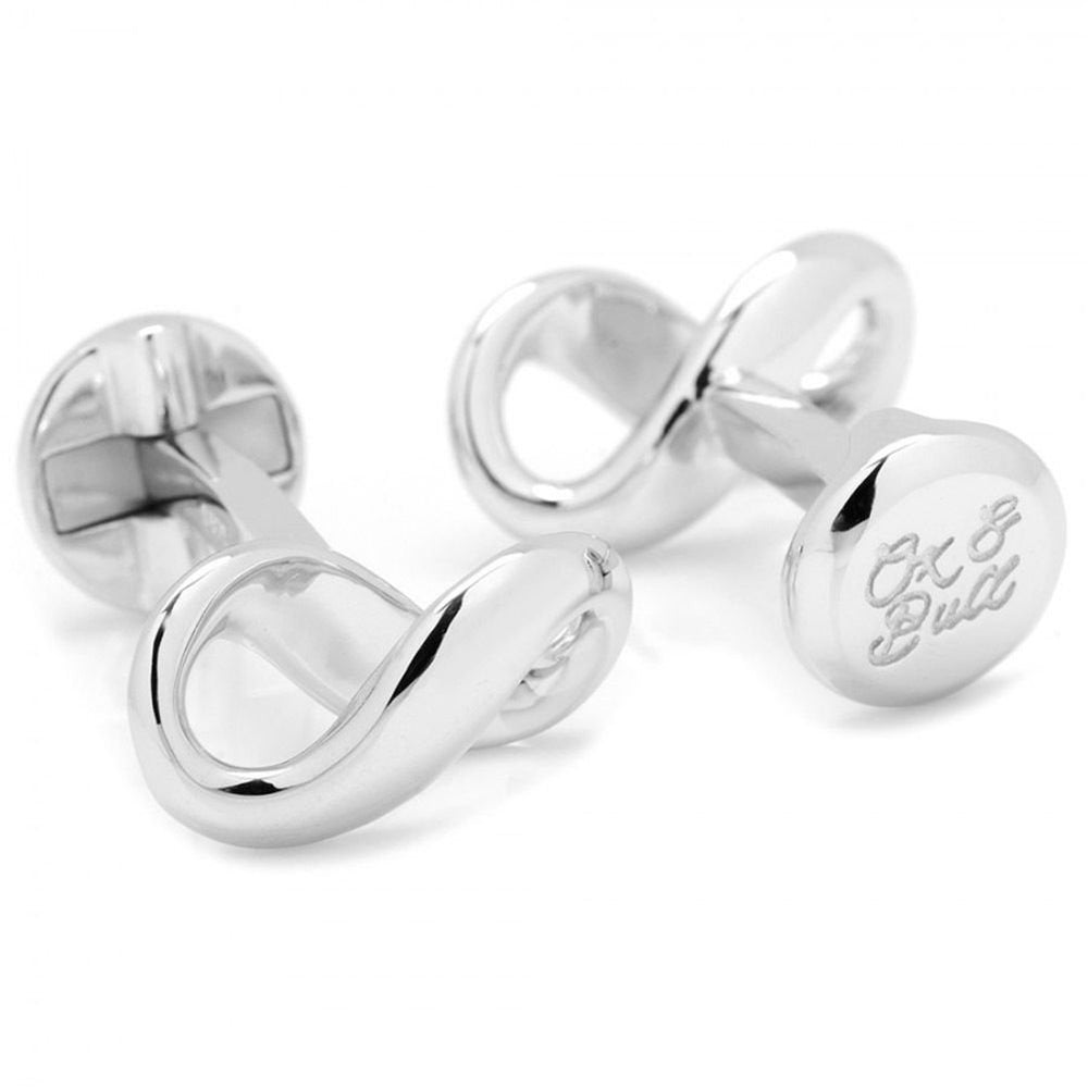 Sterling Silver Cufflinks Infinity Forever Symbol Wedding One of a Kind Cuff Links Image 2