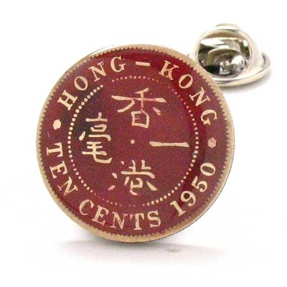 Enamel Pin Hong Kong Enamel Coin Tie Tack Lapel Pin Suit Flag China Chinese Lucky Asia Asian Business Trade Finance Image 1