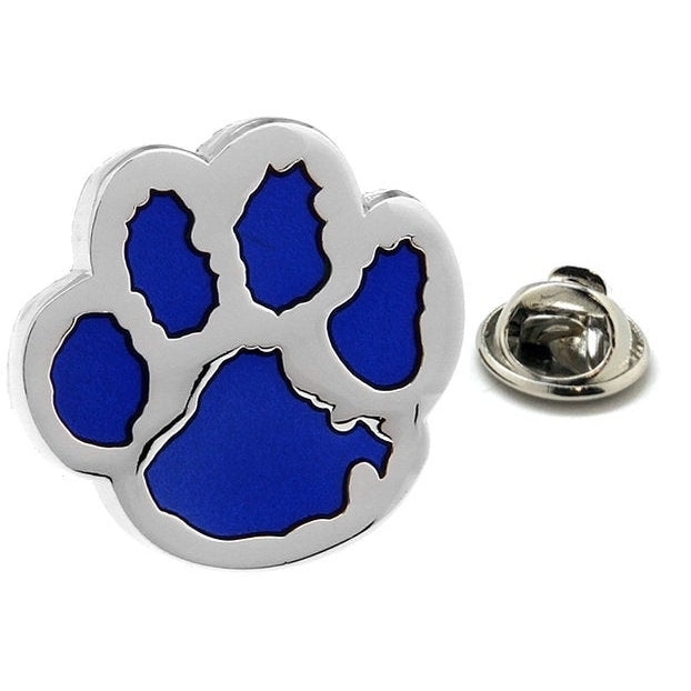 Enamel Pin Blue Dog Paw Lapel Pin Silver Blue Enamel Tie Tack Collector Pin Animal Lover Animal Paw Dog Cat Comes with Image 1