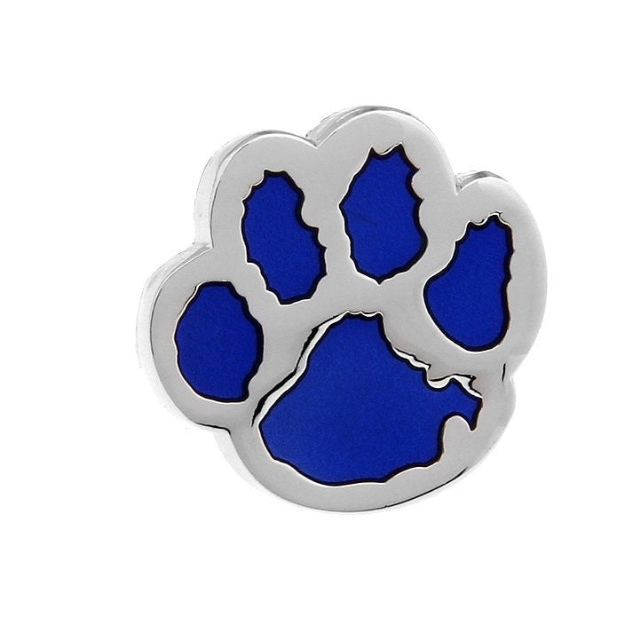 Enamel Pin Blue Dog Paw Lapel Pin Silver Blue Enamel Tie Tack Collector Pin Animal Lover Animal Paw Dog Cat Comes with Image 2