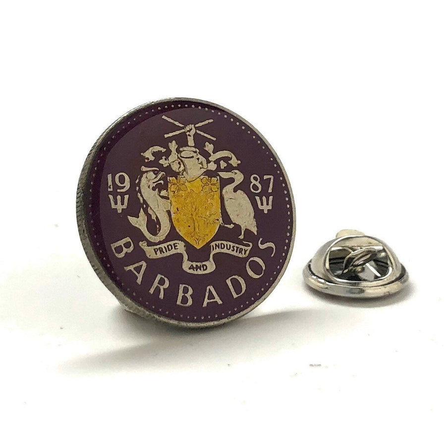 Enamel Pin Barbados Caribbean Island Authentic Enamel Coin Lapel Pin Tie Tack Travel Souvenir Coins West Indies Image 1