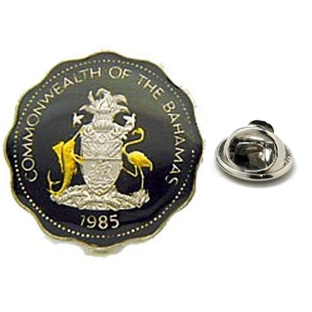 Enamel Pin Bahamas Enamel Coin Lapel Pin Tie Tack Collector Pin Black Silver Gold Coin Ireland Travel Souvenir Art Hand Image 1