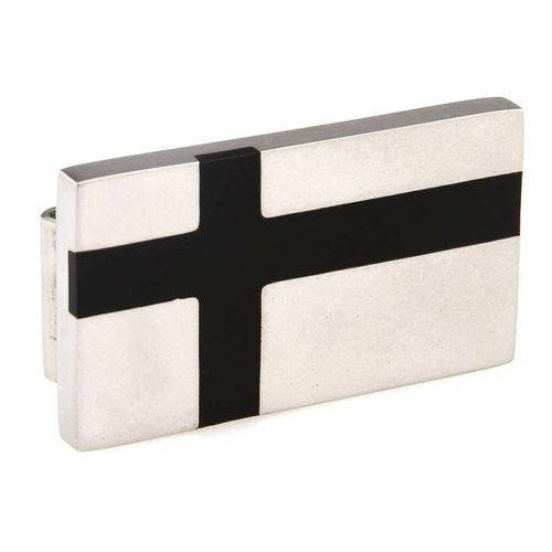Stainless Steel and Black Enamel Cross Money Clip  Dads Money Clip Image 1