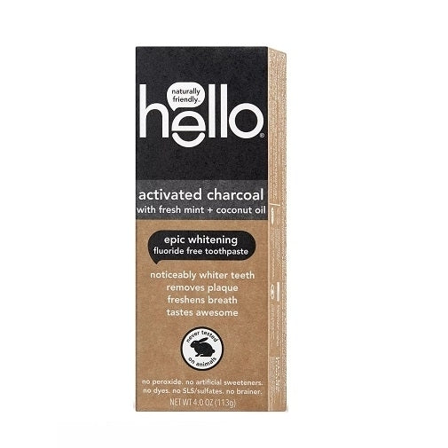 Hello Activated Charcoal Natural Fresh Mint + Coconut Oil Toothpaste Image 1