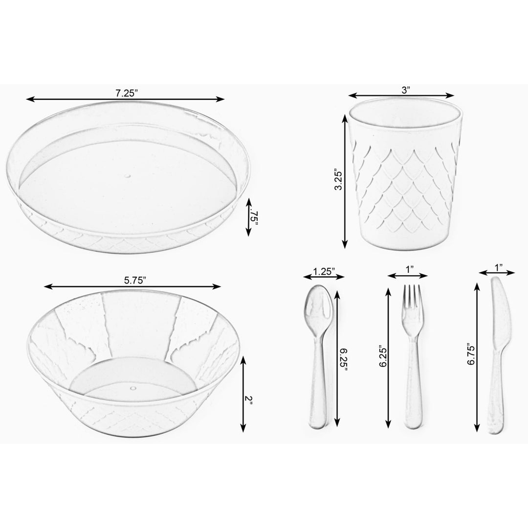 24-Piece Kids Dinnerware Set Plastic 4 Plates4 Bowls4 Cups4 Forks4 Knivesand 4 Spoons Image 6