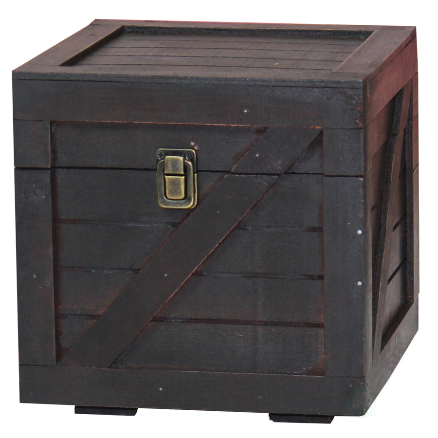 Stackable Wooden Cargo Crate Style Storage Chest Image 1