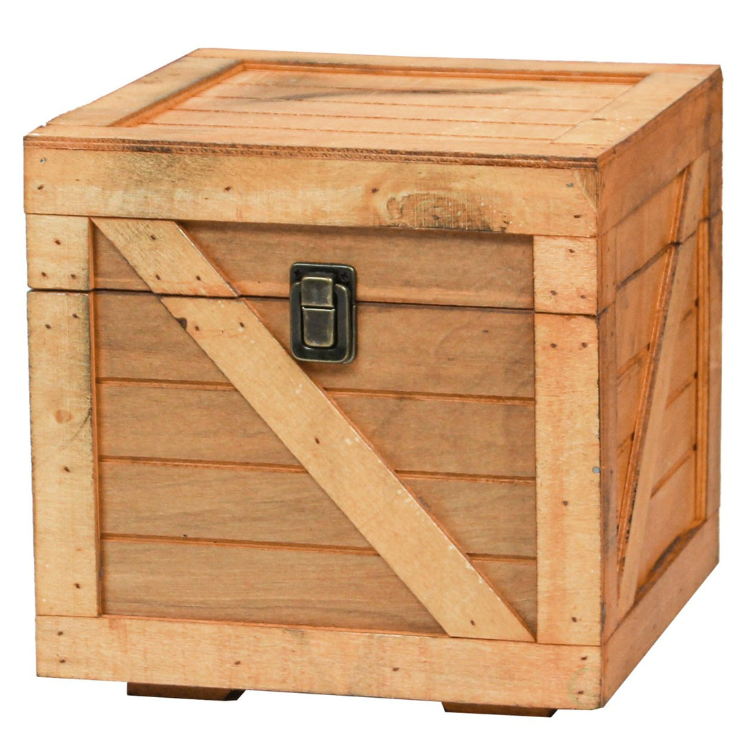 Stackable Wooden Cargo Crate Style Storage Chest Image 1