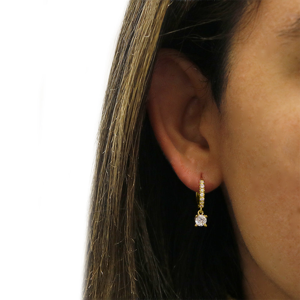 Huggie Crystal Drop Earrings Made With Swarovski Elements Image 2