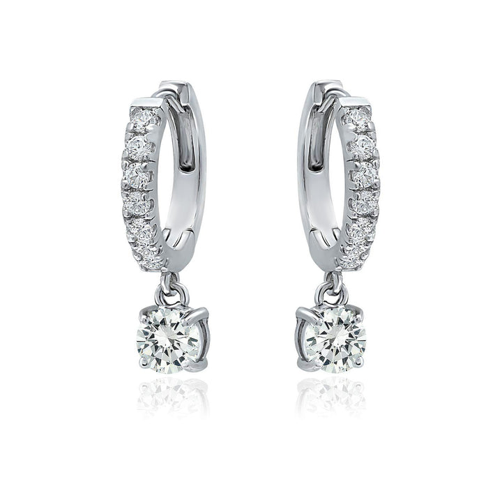 Huggie Crystal Drop Earrings Made With Swarovski Elements Image 3