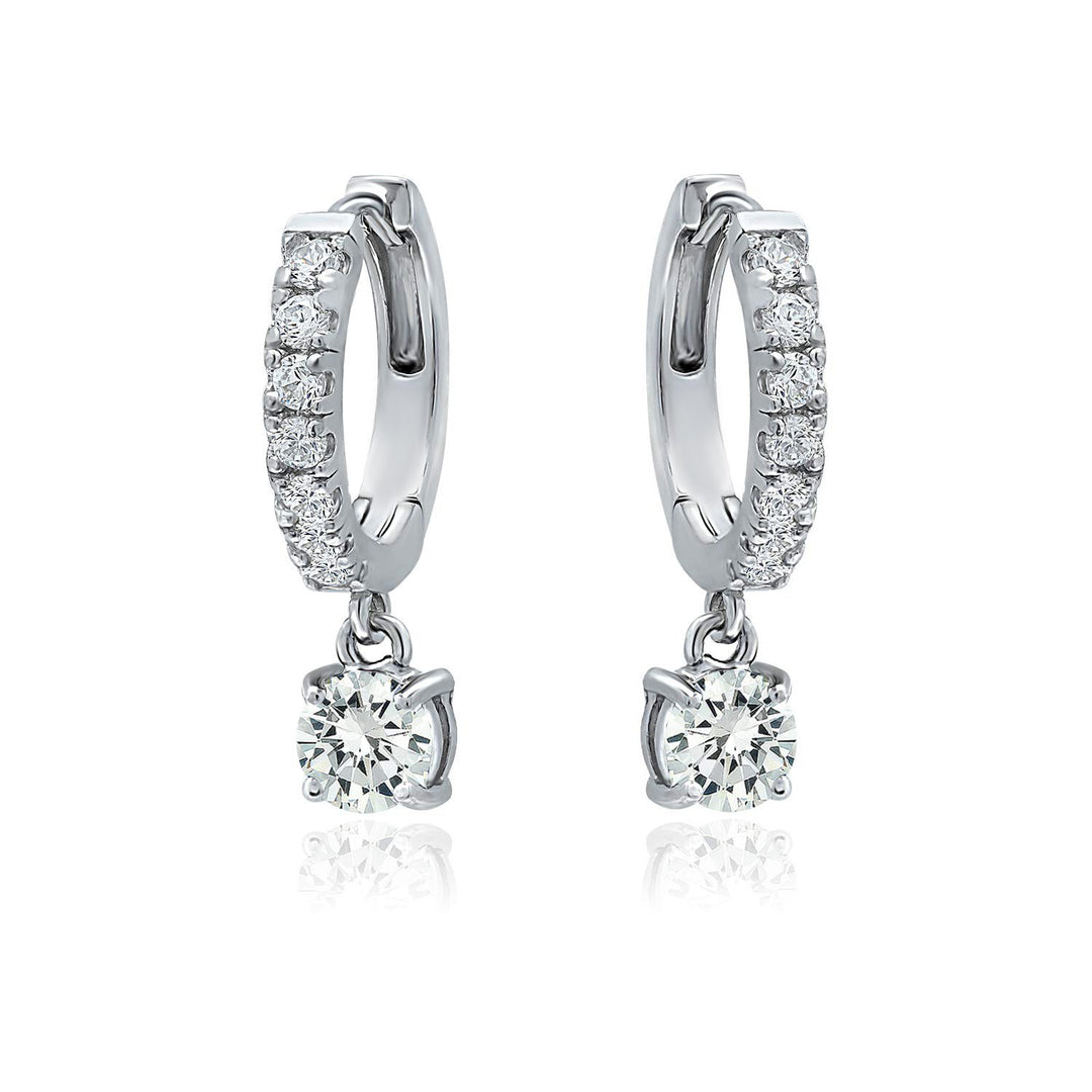 Huggie Crystal Drop Earrings Made With Swarovski Elements Image 1