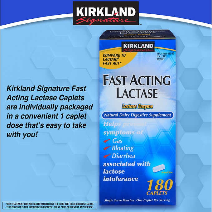 Kirkland Signature Fast Acting Lactase180 Caplets Image 2