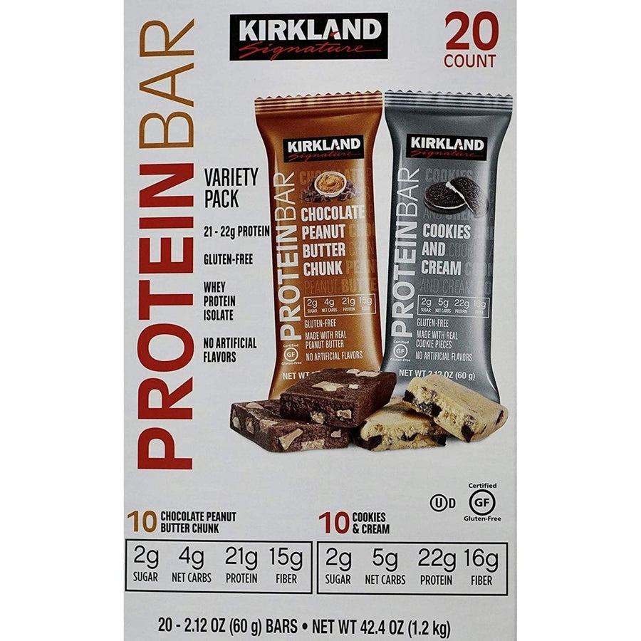 Kirkland Signature Protein Bars Chocolate P.B. Chunk/Cookies and Cream20-2.12 Oz Image 1