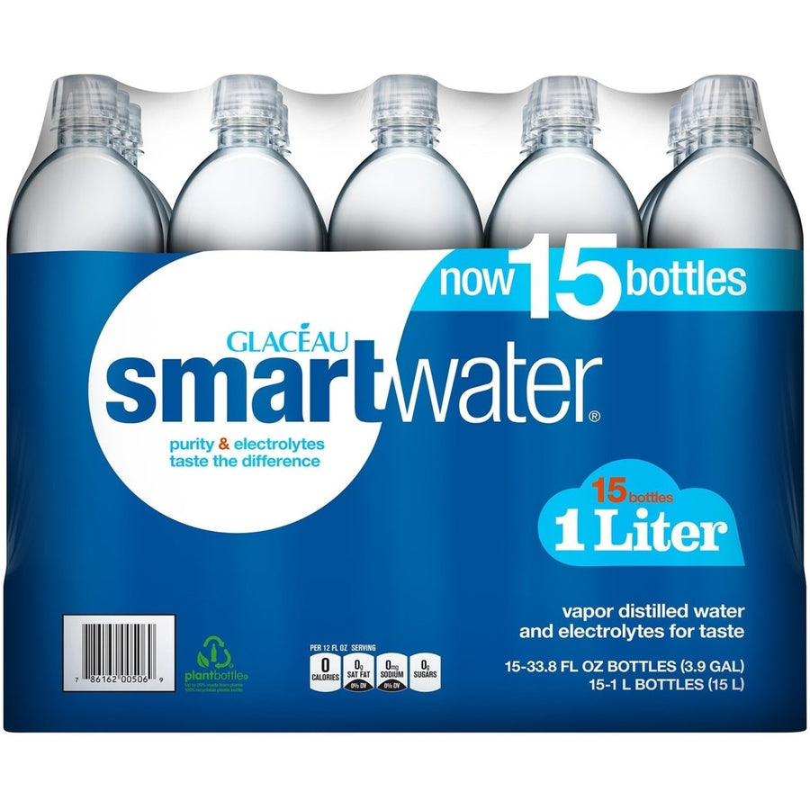 Glaceau SmartWater Water (1 L bottles15 Pack) Image 1
