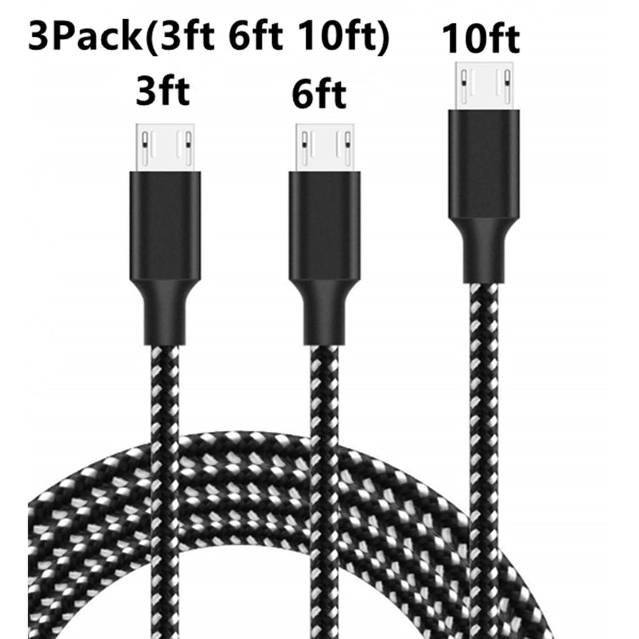 3 Pack Braided Cables Type C/ Micro Image 1