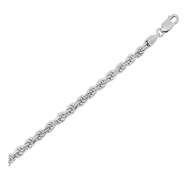 .925 Sterling Silver 2 mm Italy Diamond-Cut Rope Chain Image 2