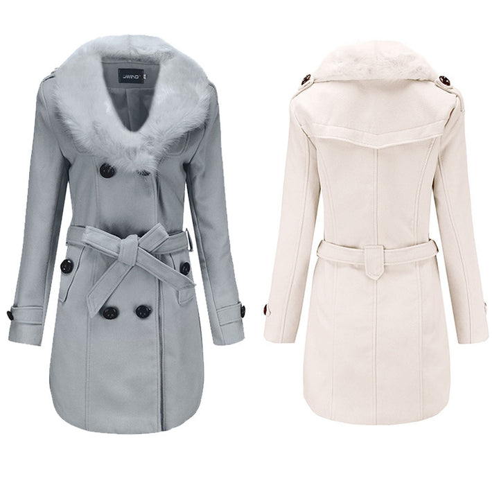 Womens Winter Coat With Large faux Collar Image 3