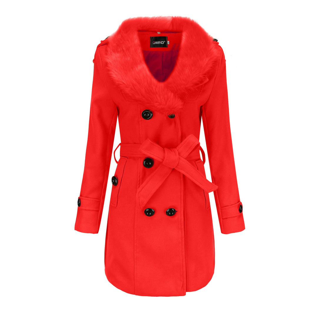 Womens Winter Coat With Large faux Collar Image 7