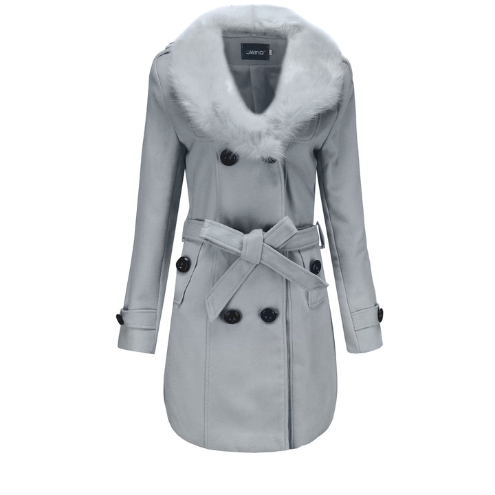 Womens Winter Coat With Large faux Collar Image 8