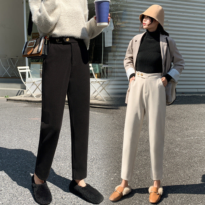 Female Was Thin Casual Radish Suit Woolen Pants Image 1