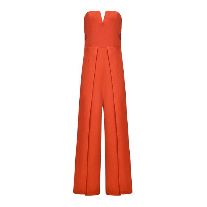 Womens Straight One-Shoulder Backless Waist Jumpsuit Image 6