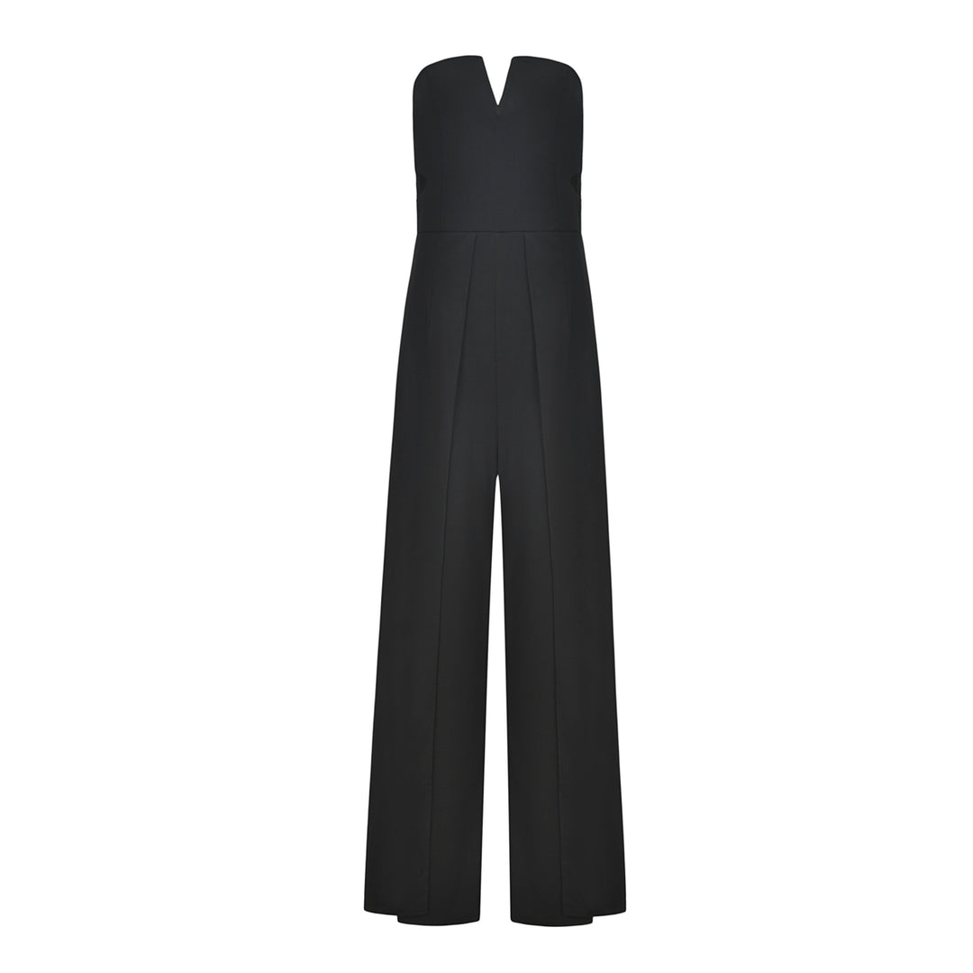 Womens Straight One-Shoulder Backless Waist Jumpsuit Image 7