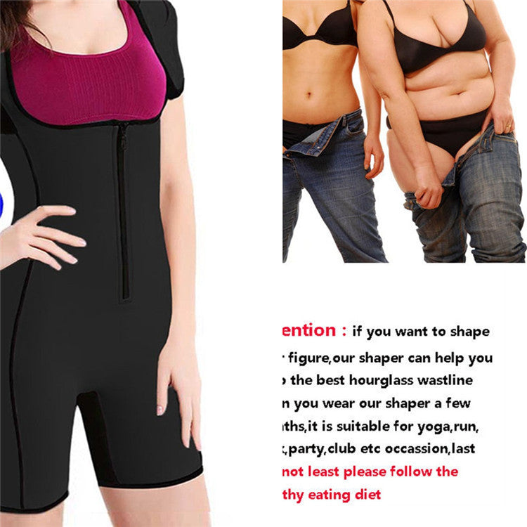 Female Slimming Neoprene Sauna Sweating Vest Zipper Bodysuit Body Image 4