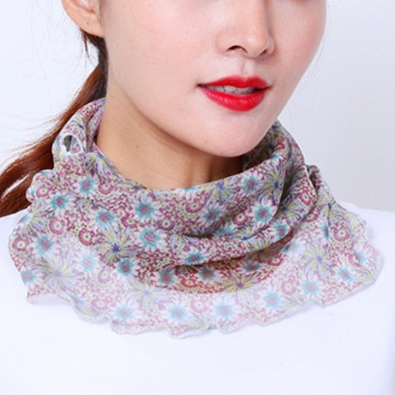 Womens Scarf Sunscreen Variety Net Yarn Collar Image 4