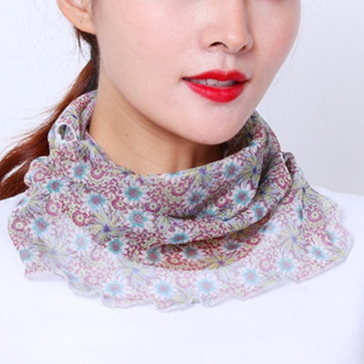 Womens Scarf Sunscreen Variety Net Yarn Collar Image 4